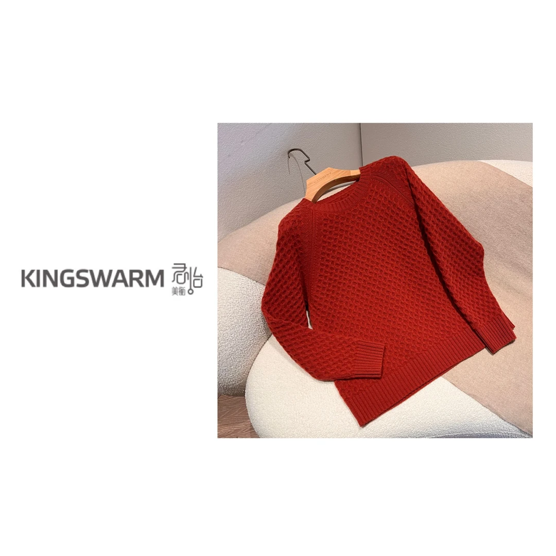 君怡【女士新款针织圆领长袖】100山羊绒