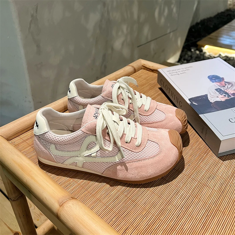 首谷爆款德训鞋女2025春夏新款时尚百搭网面透气轻便阿甘鞋运动鞋