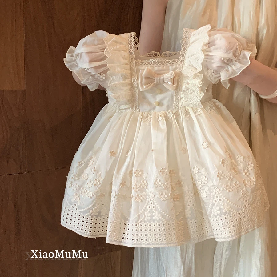 小沐沐女童法式洛丽塔公主裙2025夏周岁礼服小童女宝宝洋气汉服
