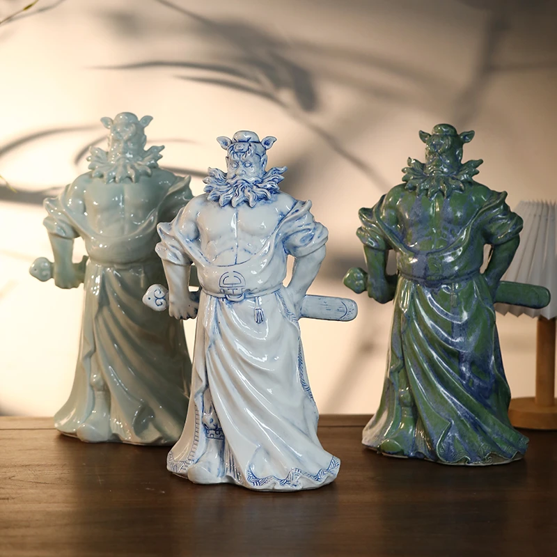 钟馗陶瓷摆件天师赐福神像禅意中式家居玄关办公室桌面工艺品装饰