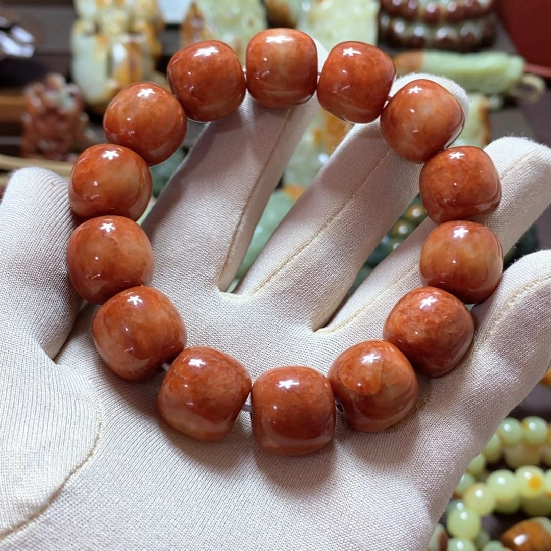 透闪石质玉未镶嵌手链火燎皮16