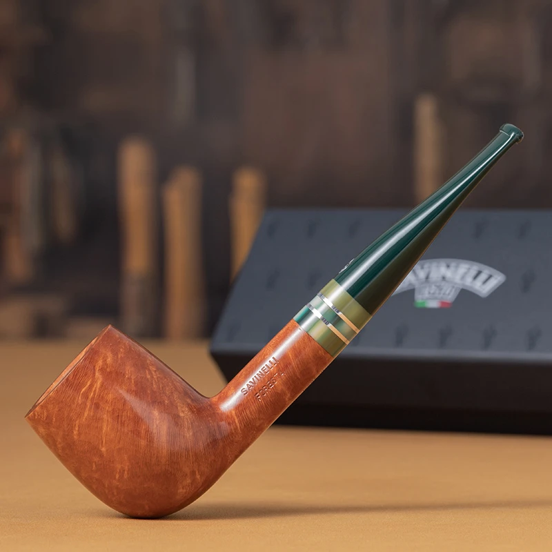 沙芬烟斗森林自然色光面石楠木111大号直斗男士手工烟斗
