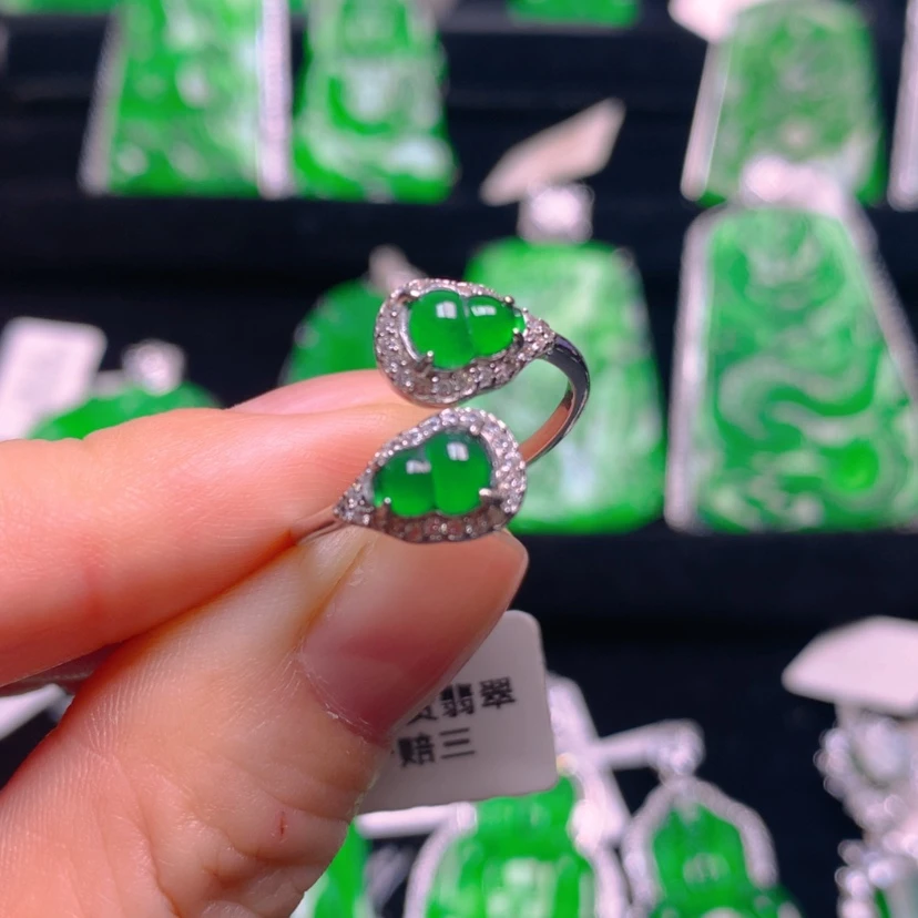 【闪购商品】翡翠戒指银S925镶嵌戒指