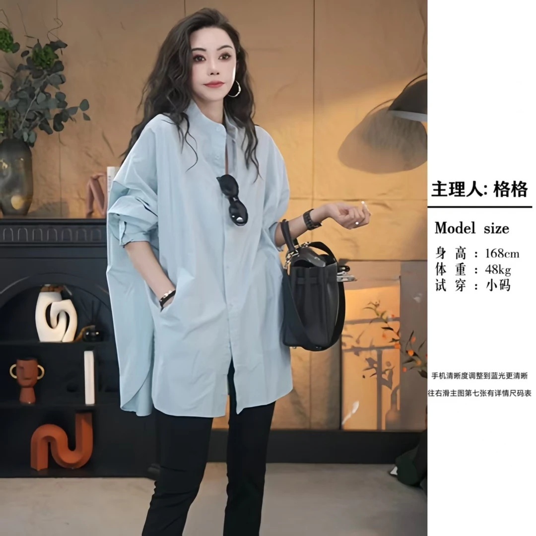 【格小姐】9726-20春上新欧版立领长袖衬衫气质减龄百搭显瘦衬衫女