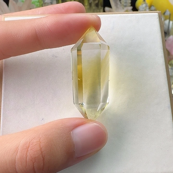 未镶嵌珠宝半成品水晶蓝针黄水晶