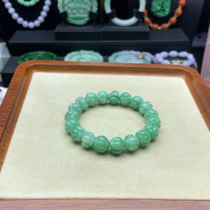 翡翠未镶嵌手链翡翠莲花