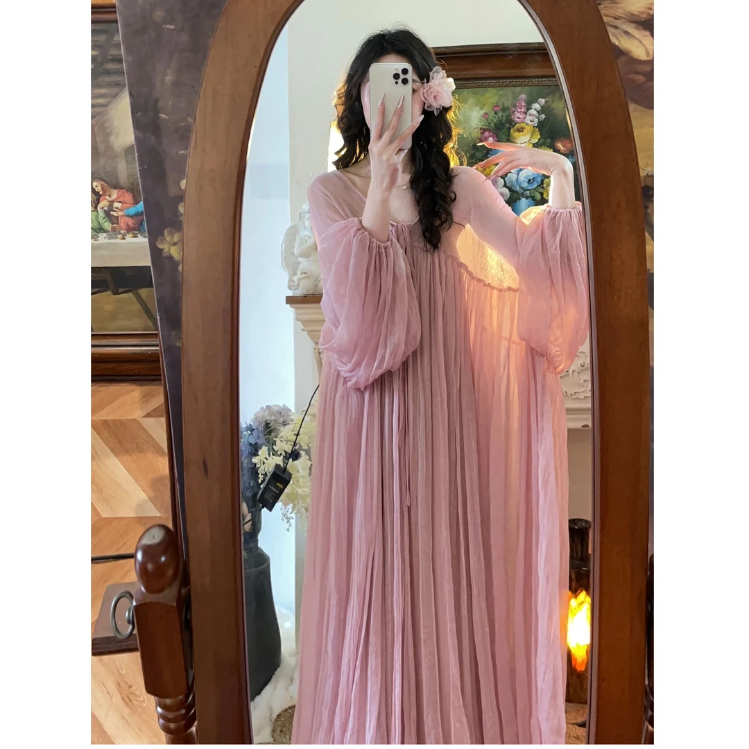 【月光华尔兹】春夏新款法式微胖防晒仙气遮肉显瘦连衣裙