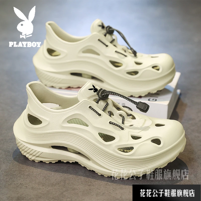 花花公子凉鞋男士亲子洞洞鞋夏季踩屎感防滑漂流溯溪沙滩鞋28-45