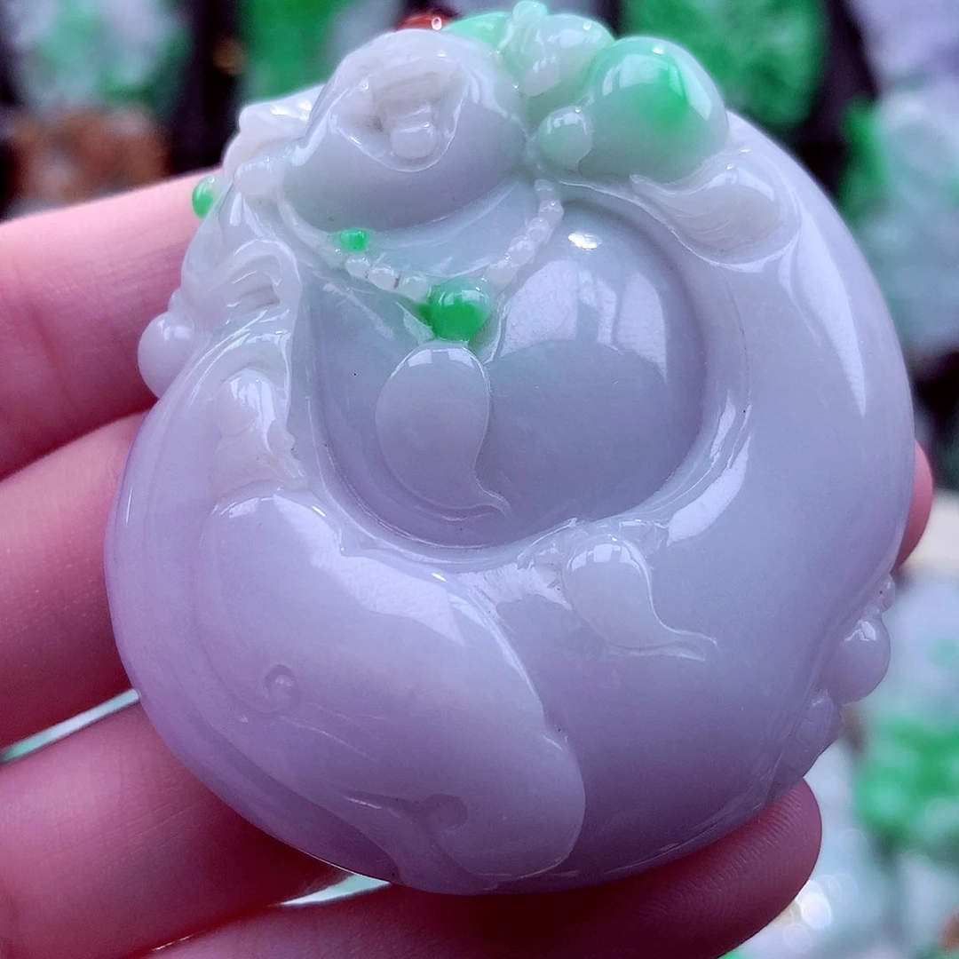 翡翠未镶嵌颈饰天然