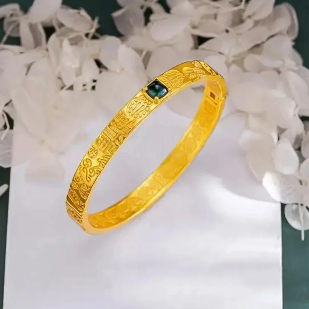 【新中式微镶吉言卡扣】女款手镯国潮复古经典手镯女款