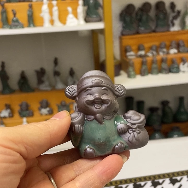 陶瓷陶瓷哥窑摆件小财神