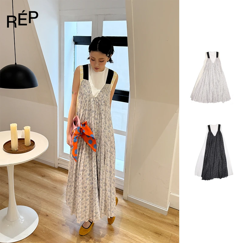 REP-COEMES设计师品牌黑/灰色无袖连衣裙 25SS 早春穿搭