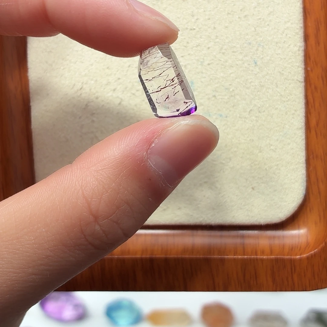 水晶珠宝半成品银S925镶嵌紫超七随型
