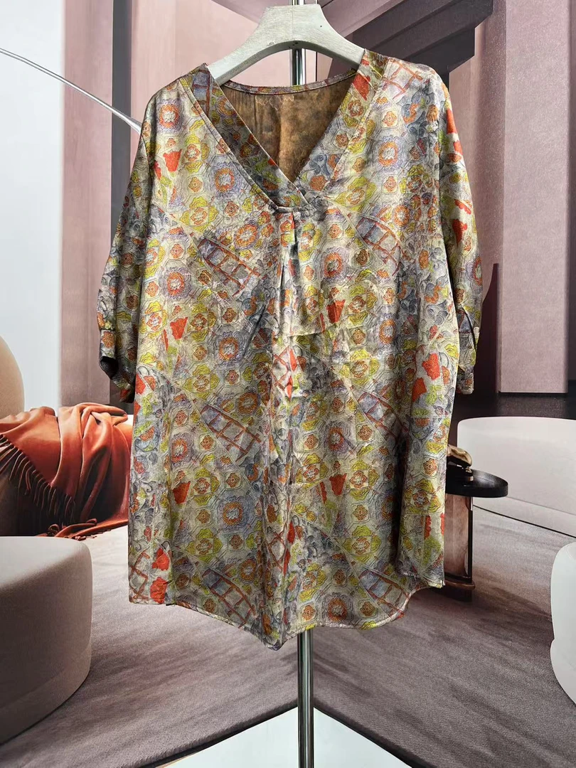 金色系列2025新款韩国宽松显瘦印花打底上衣潮休闲时尚上衣