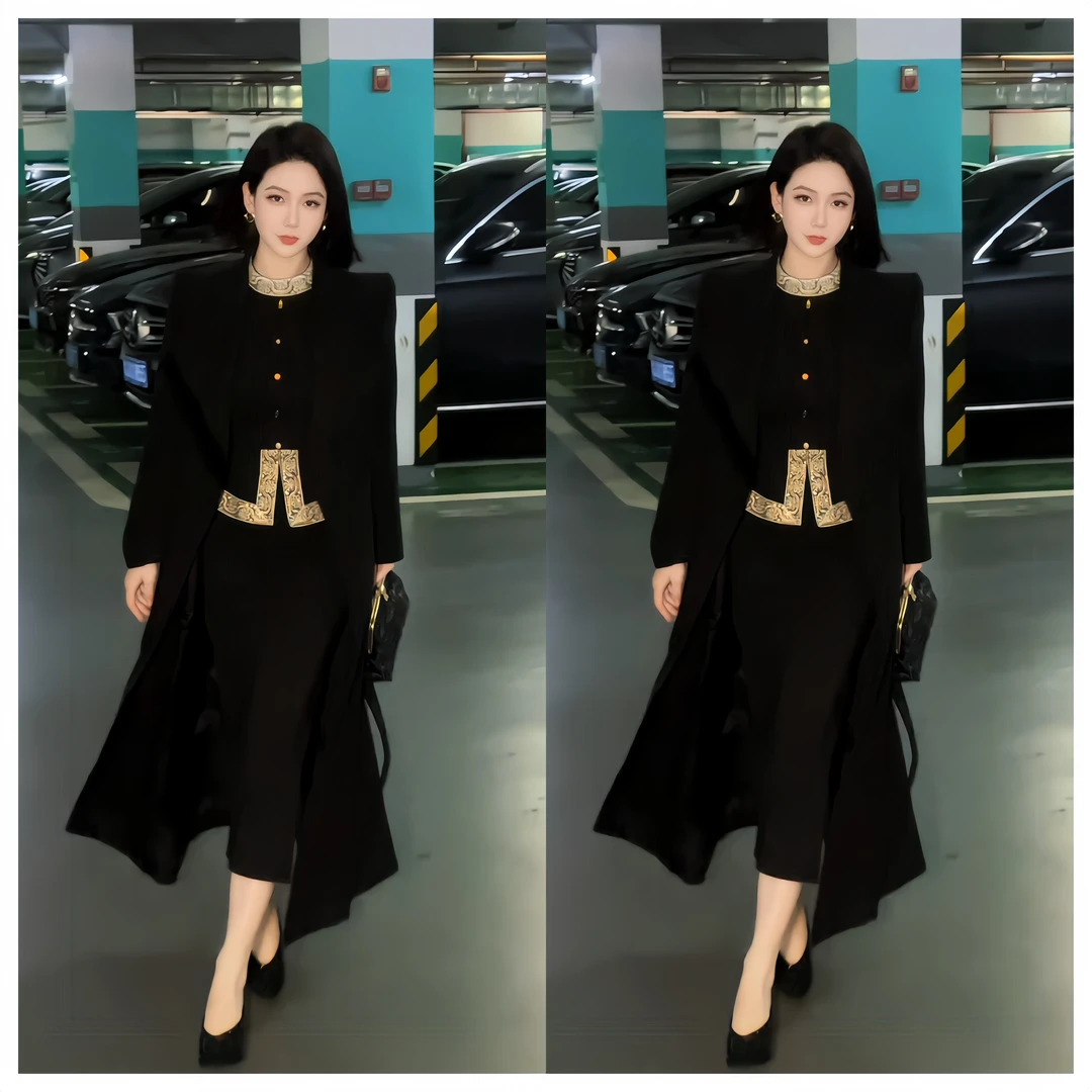 时尚套装女装网红礼服两件套中式裙子套装民族风9964