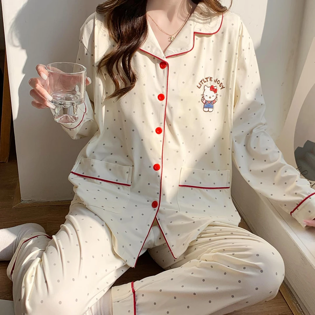 【春秋云感棉-带胸垫可拆卸】月子服产后秋冬哺乳喂奶套装家居服2月