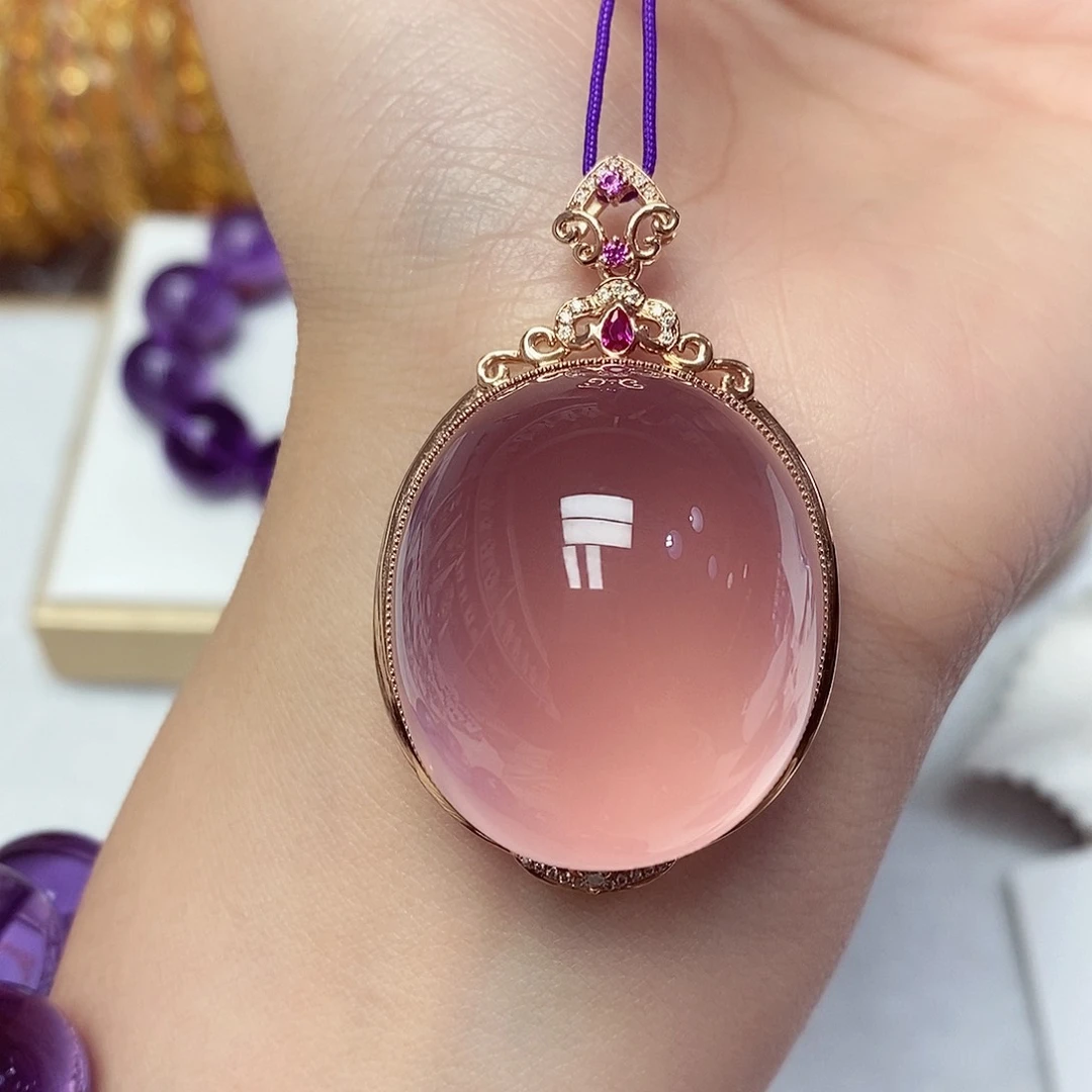 吊坠(赠链)18K金镶嵌芙蓉石