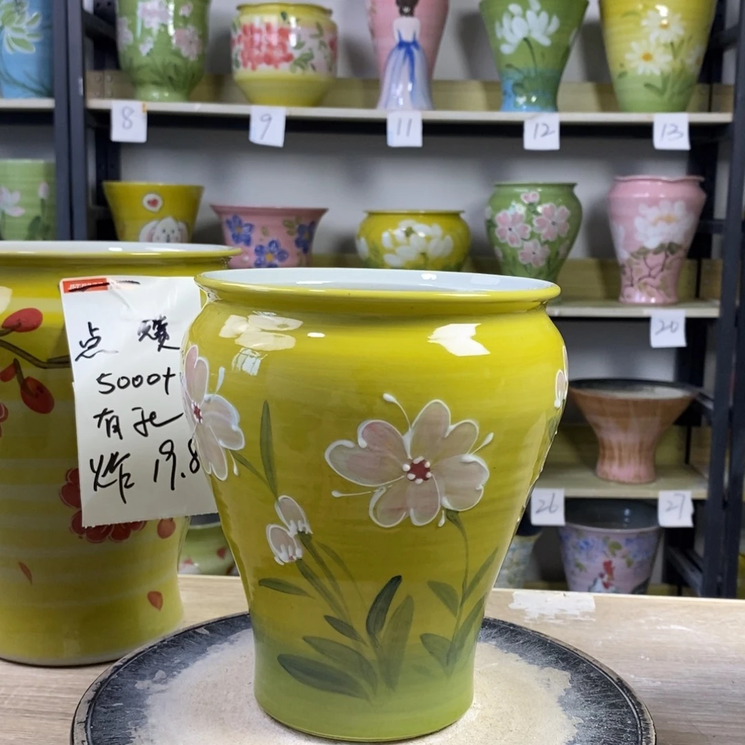 景德镇手工手绘陶瓷花盆