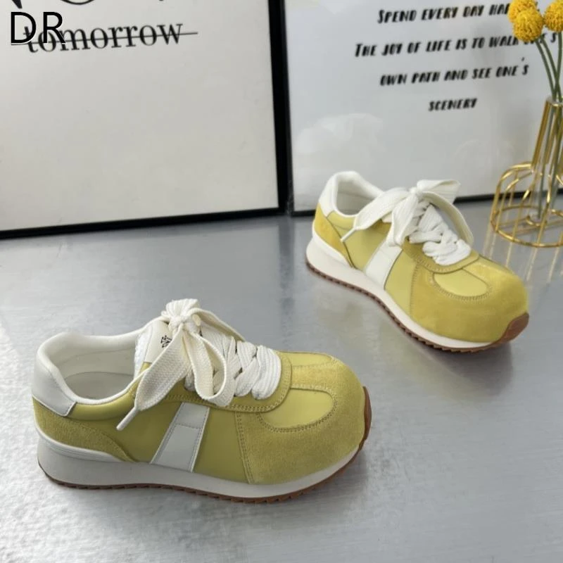 小胖丁正品大头德训鞋女厚底丑萌阿甘鞋2025春鞋子女ins潮牌百搭