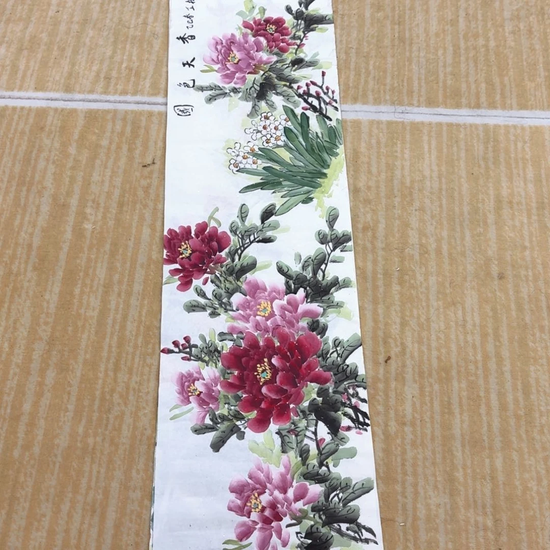 国画四尺对开作品花鸟1111