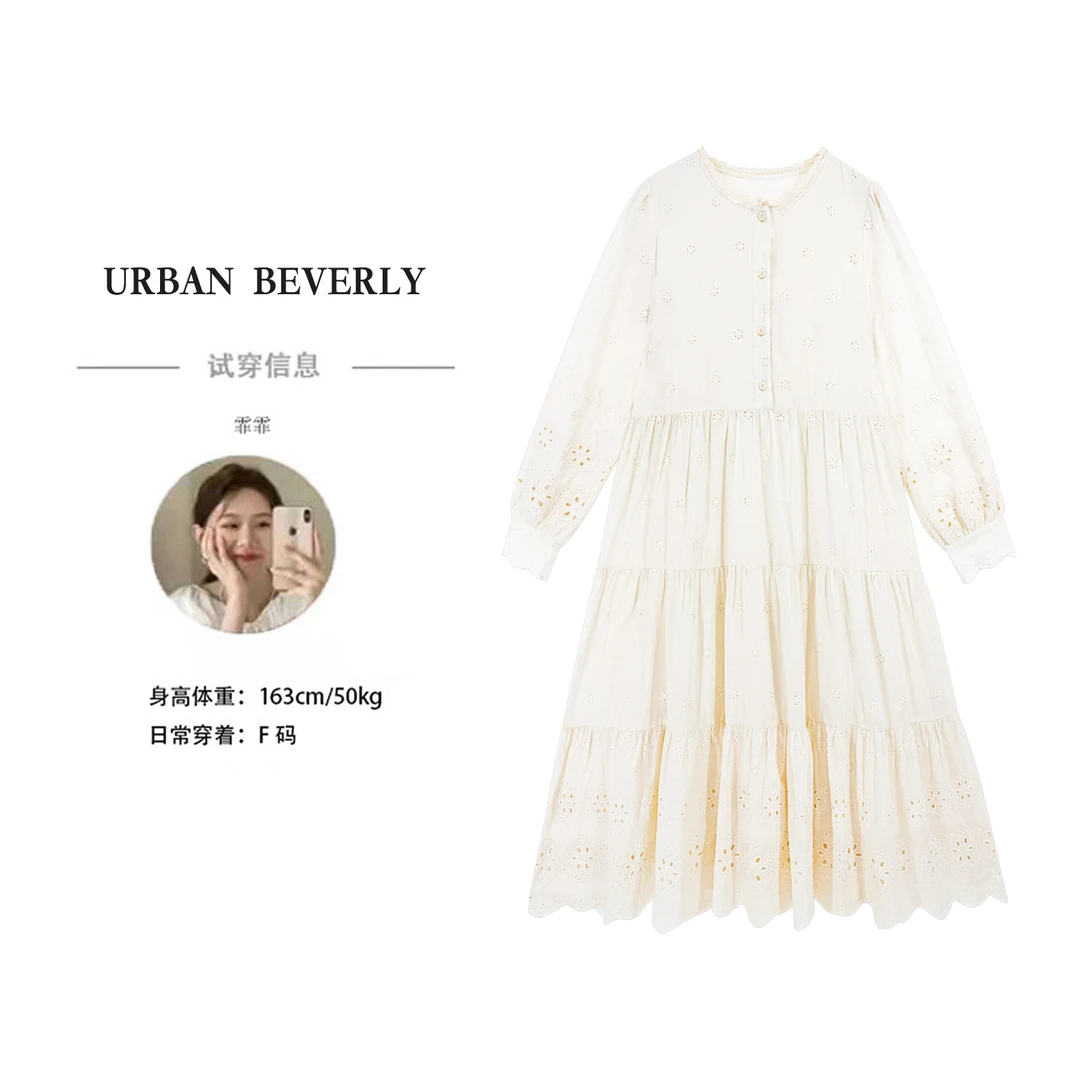 【UB】【蒲公英】2025年春季新款法式宽松时尚刺绣连衣裙 UB252014