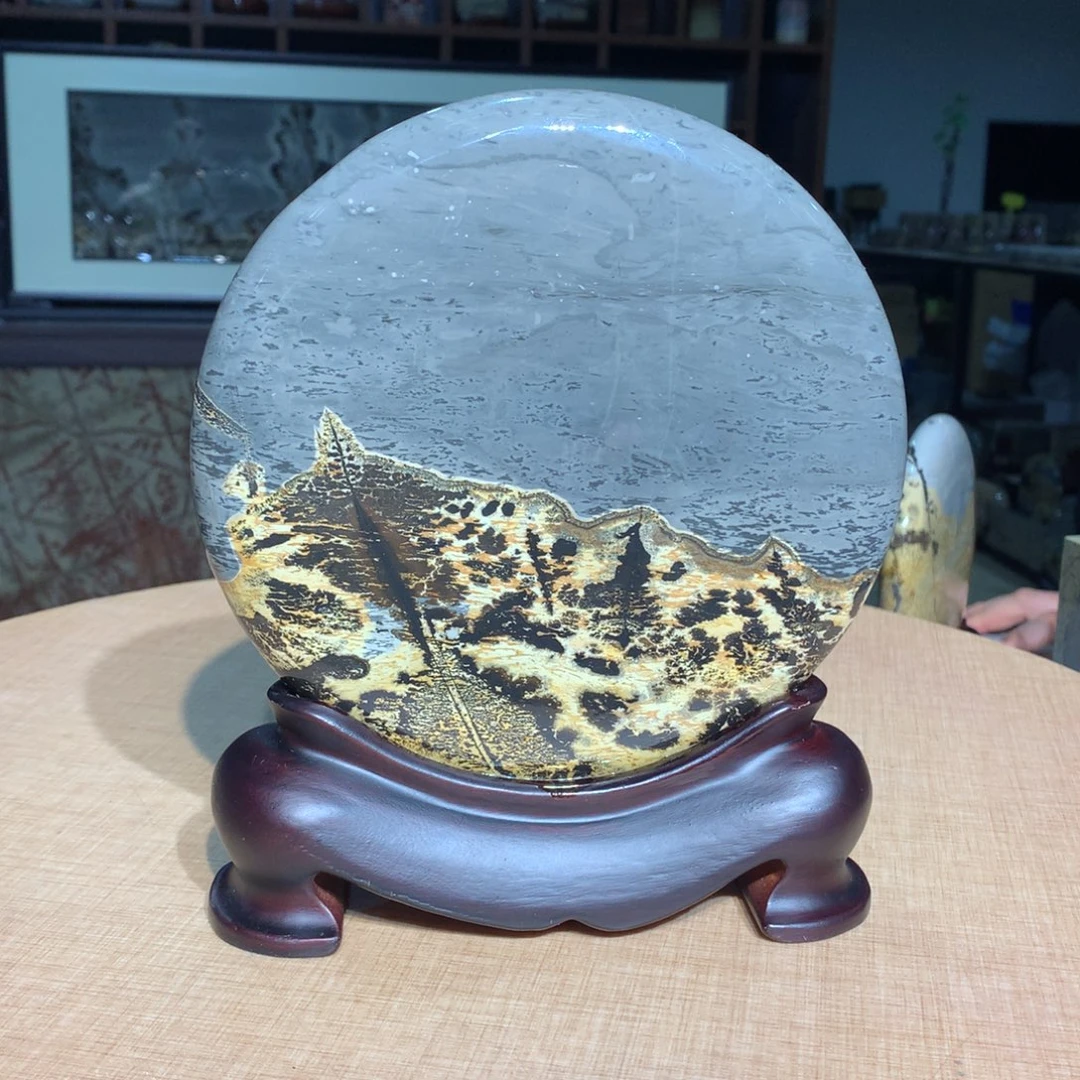 广西国画石摆件，收藏观赏紫砂