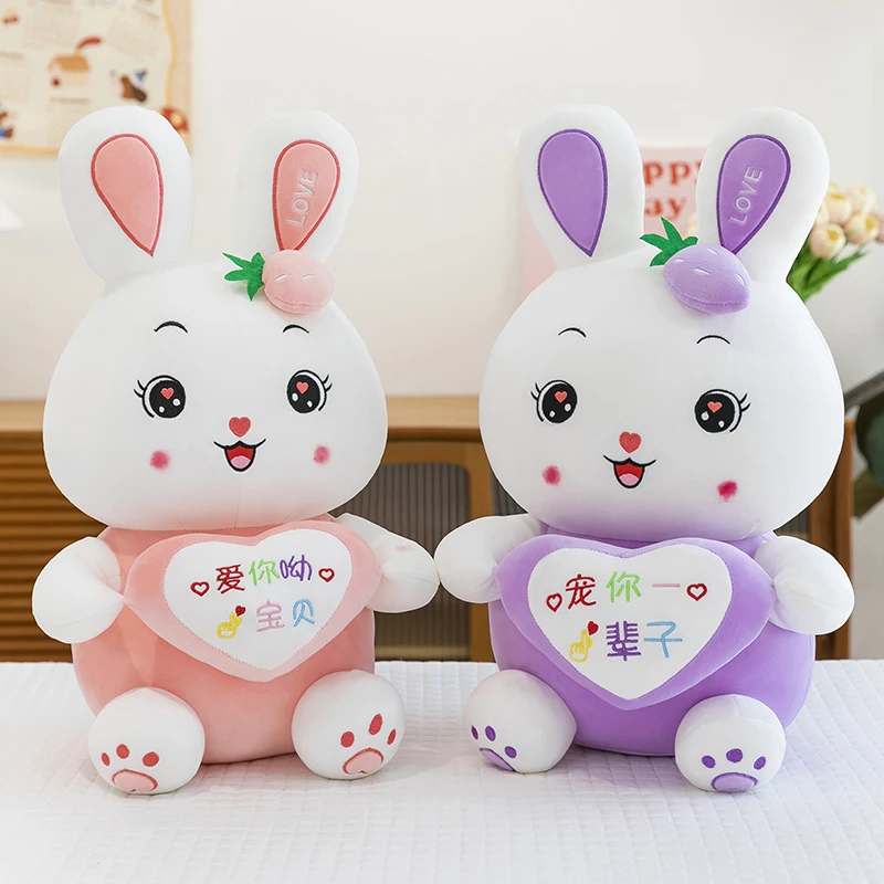 可爱抱心兔公仔毛绒玩具柔软舒适睡觉抱枕送女生毛绒玩偶生日礼物