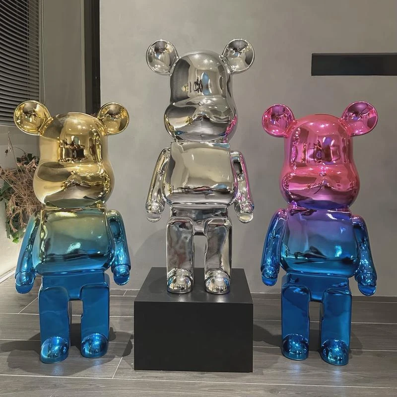 轻奢电镀暴力熊落地大摆件创意客厅电视柜家居装饰大号卡通存钱罐