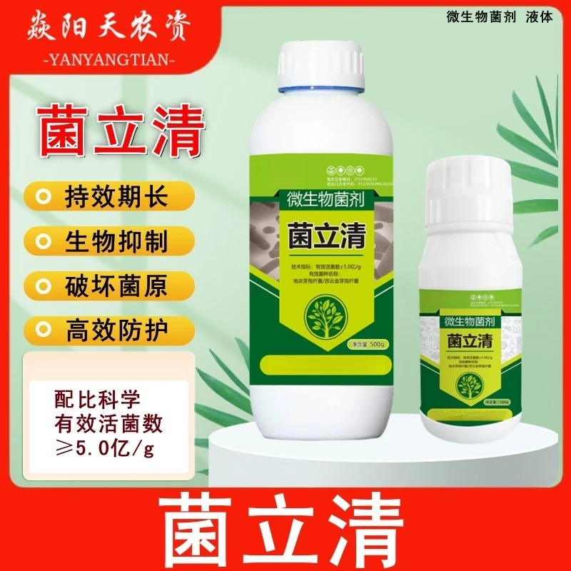 菌清立清预防根腐白粉灰霉叶斑微生物菌剂用于果蔬水溶叶面肥