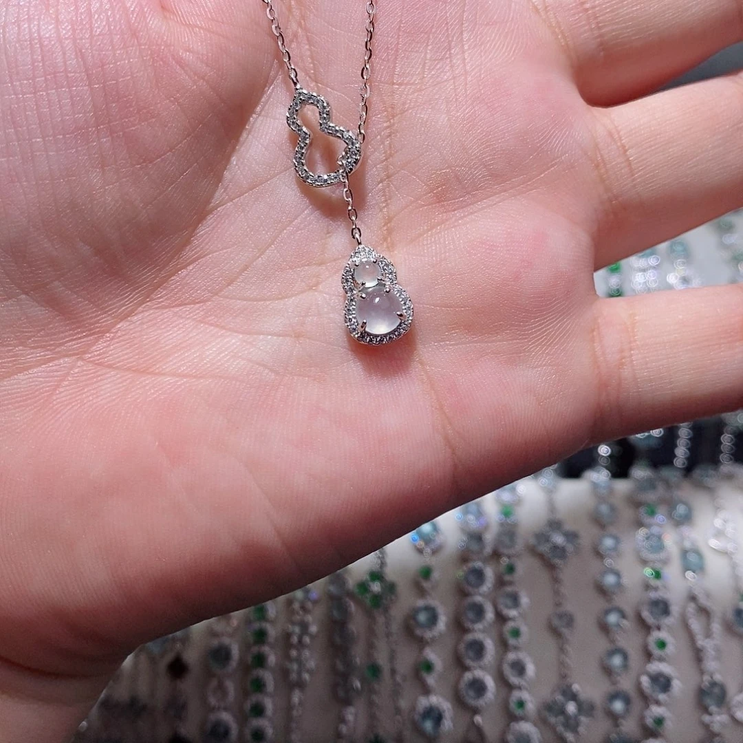 颈饰银S925镶嵌翡翠k j h