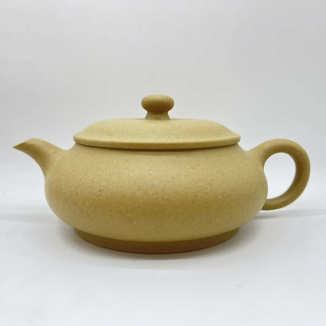 宜兴紫砂梨皮绿泥明炉壶190cc纯手工精美明炉壶