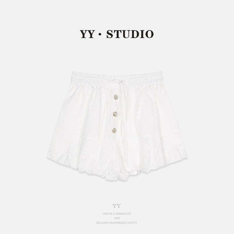 【YANYAN】显瘦气质松紧腰头抽绳休闲花苞短裤YY-4305