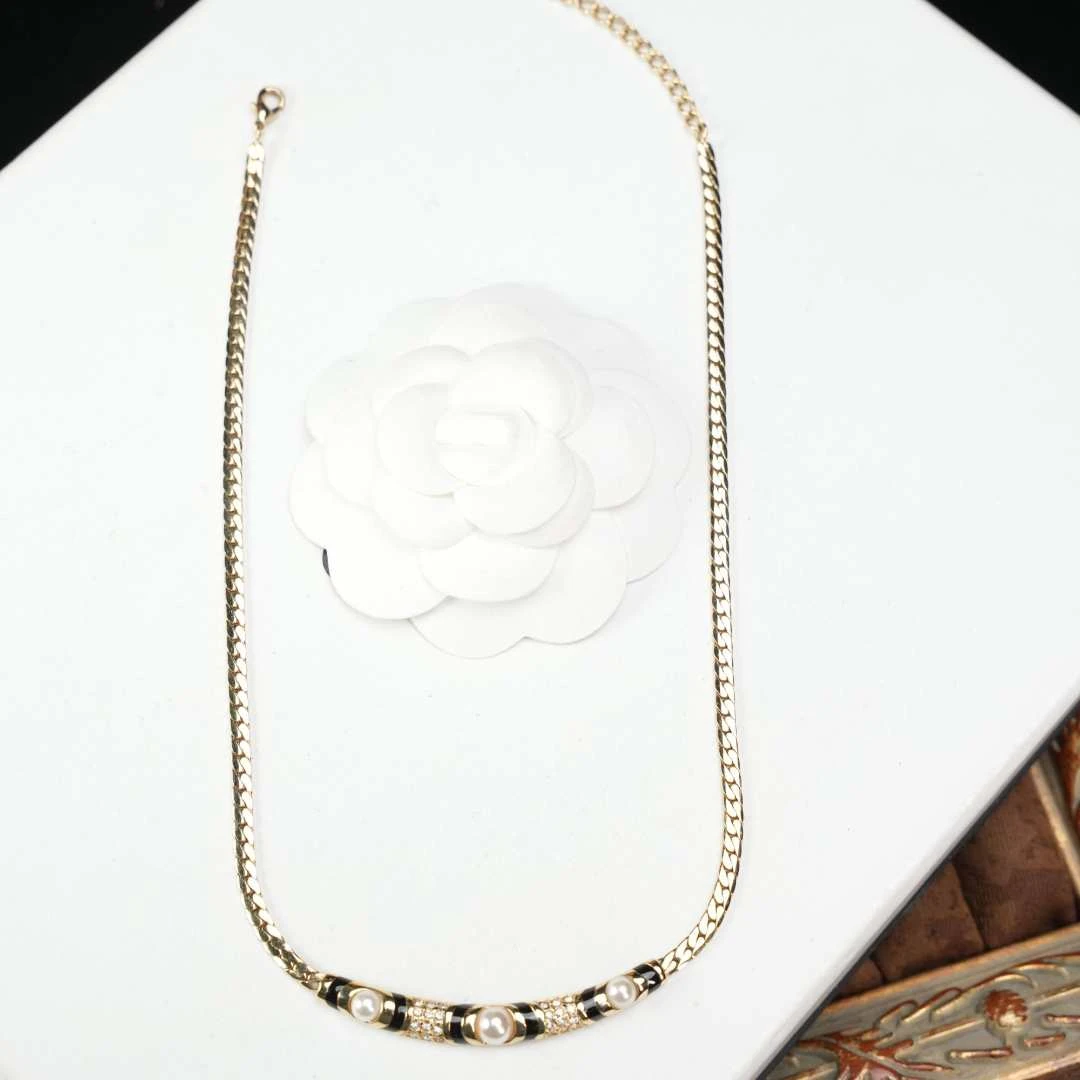95新 DIOR/迪奥 柚礼中古/迪奥黑金项链lf510038