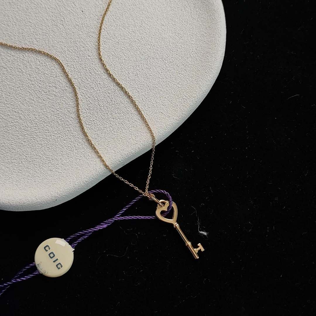 95新 Tiffany & Co./蒂芙尼 Azul-18k玫瑰金Keys钥匙项链49252