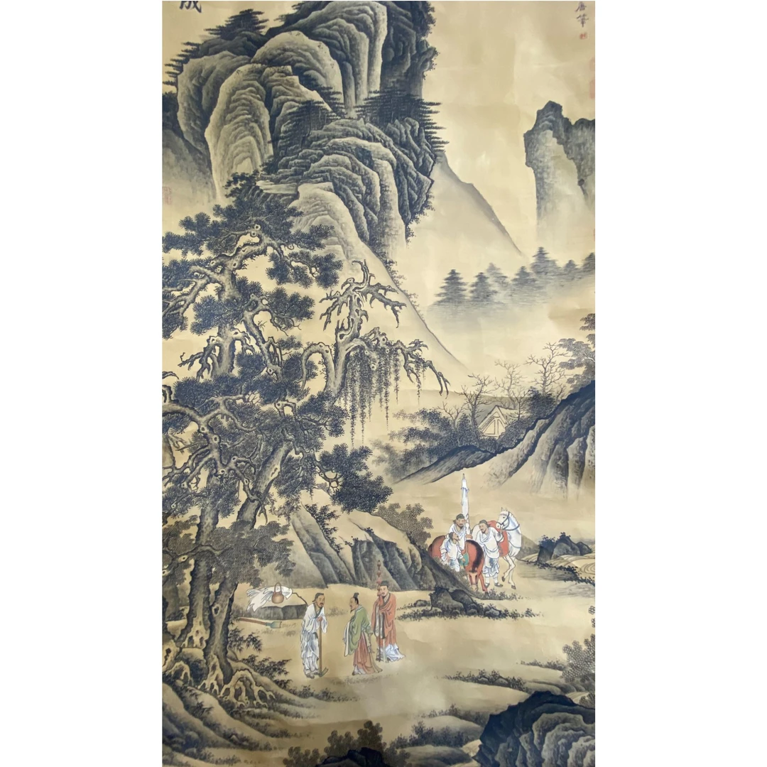 李 超大幅绢本山水绘画立轴佳作 180.90 14.6平尺
