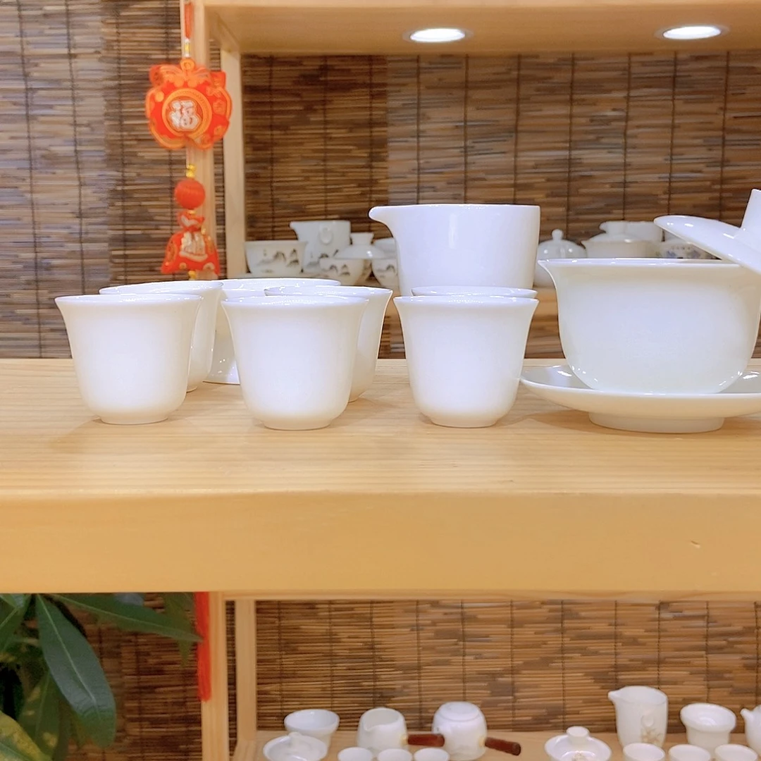 羊脂玉瓷茶具套装