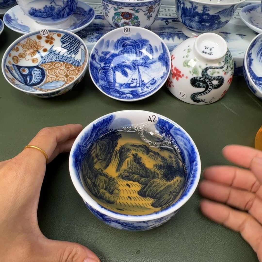 陶瓷景德镇纯手工纯手绘茶具木木