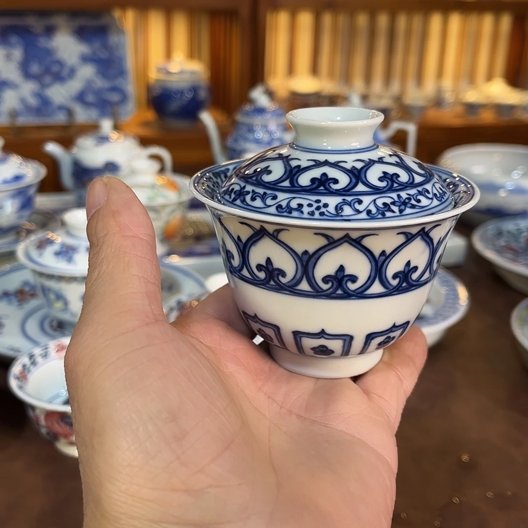 錡镇堂手工手绘盖碗