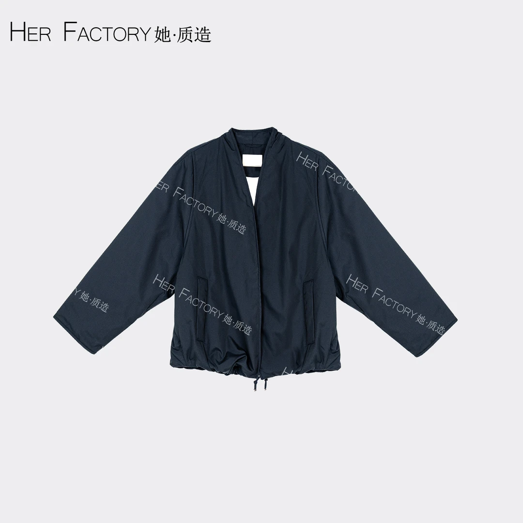 HER.FACTORY【蓝调松裹】LES秋冬无领棉服外套 WG72FC0174