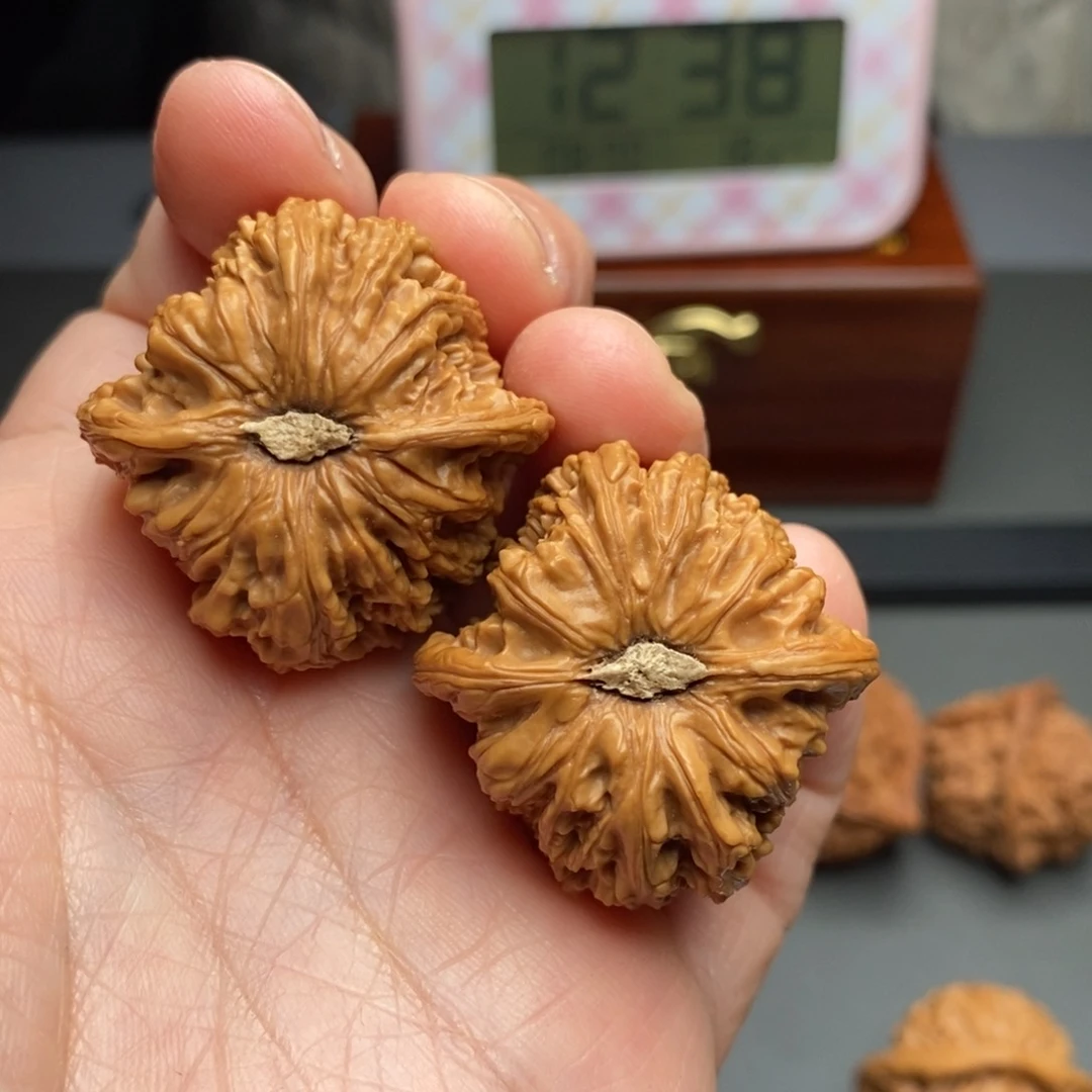 文玩核桃把件兔***狗红宝石35