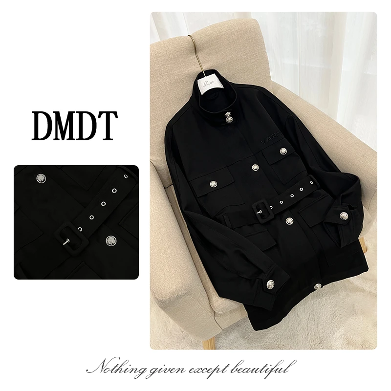 【DMDT潮牌】2025新品 “风姿”配腰带显瘦收腰长袖休闲外套A1834