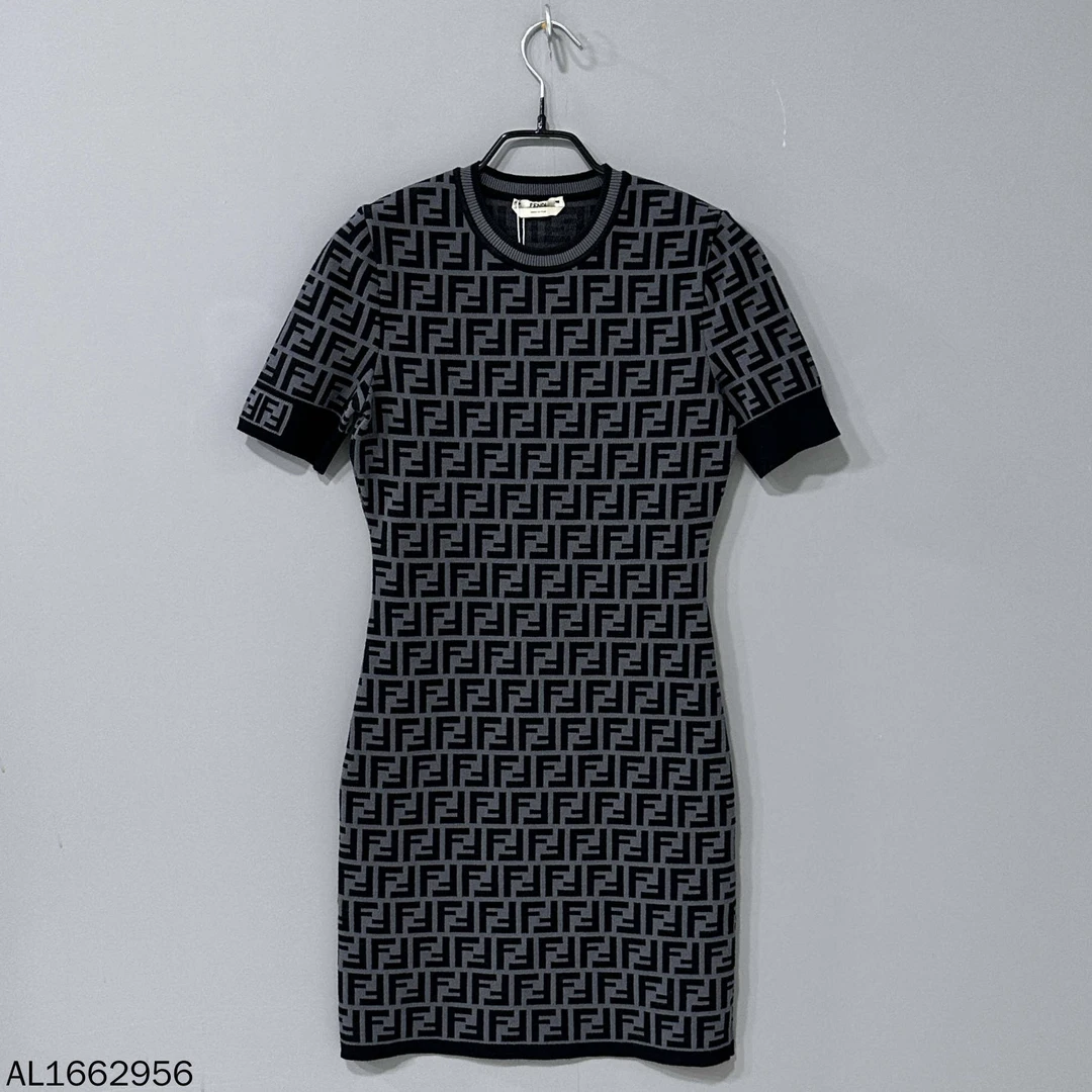 99新 FENDI/芬迪 双F满印连衣裙/36码/62956