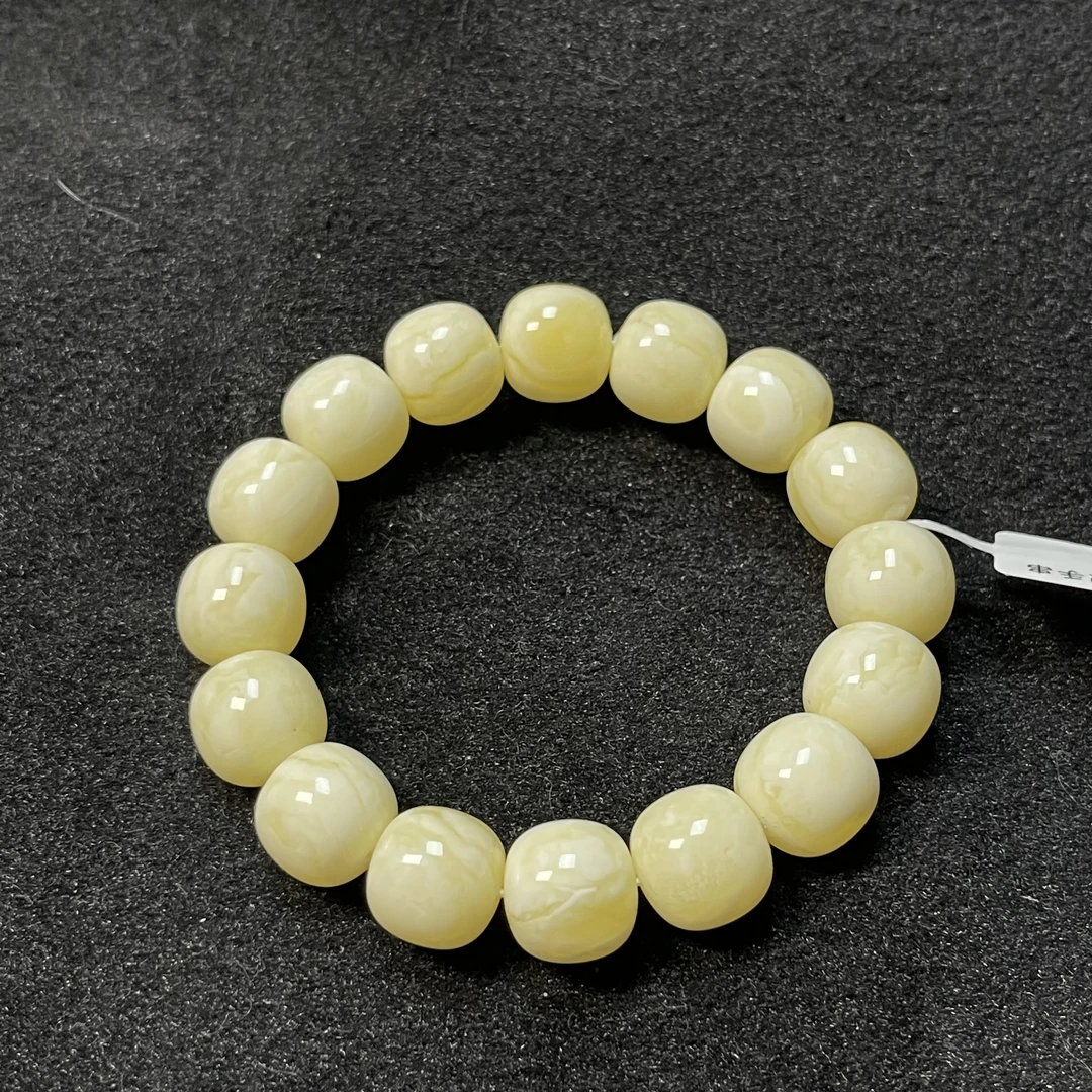 txz009天然蜜蜡白花蜡老型手串