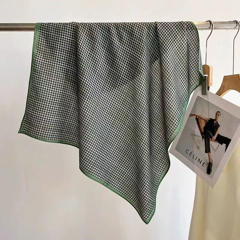 （翠绿小千鸟）新款方巾65*65左右围巾