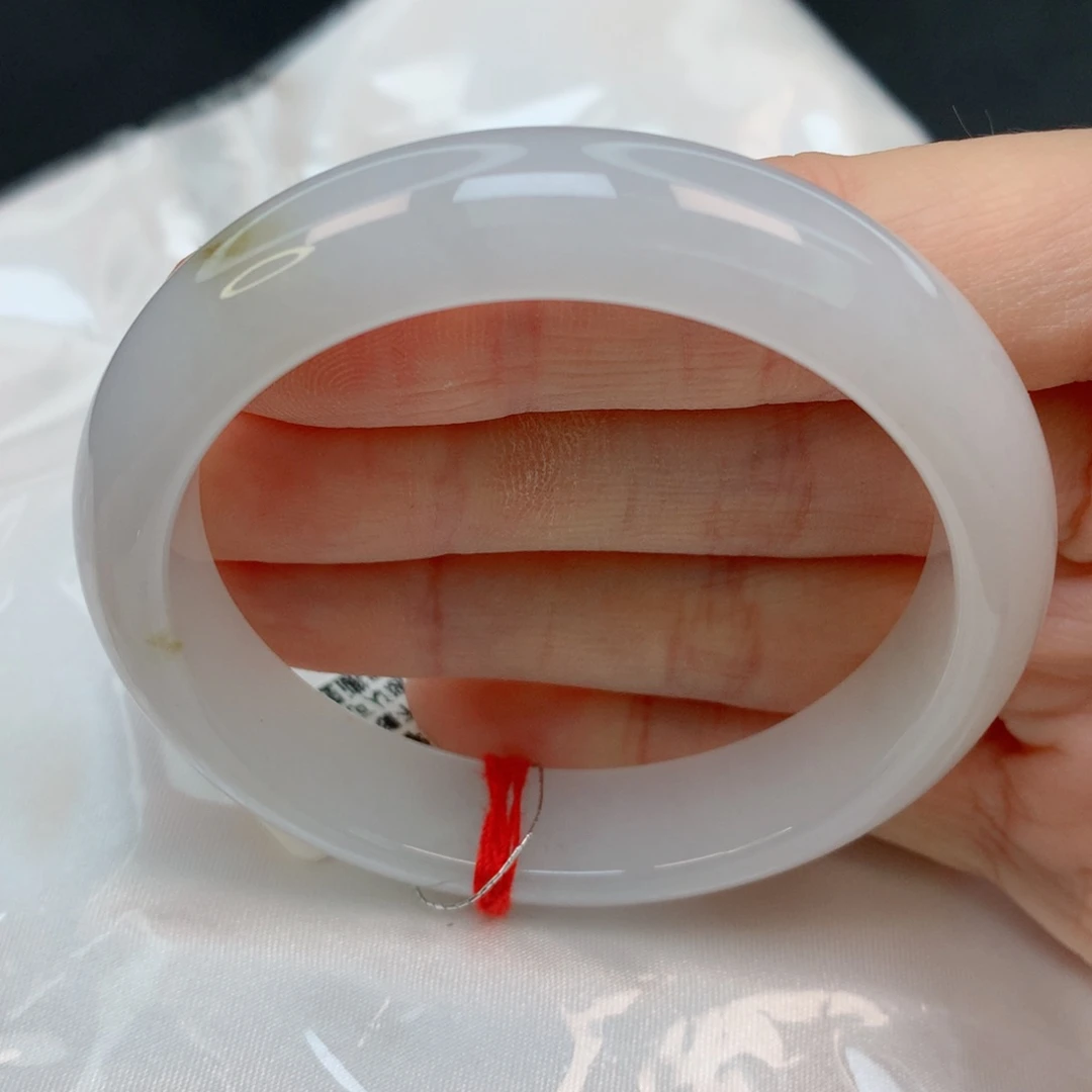 未镶嵌手镯翡翠52.8正圈，桂花糕，完整，024