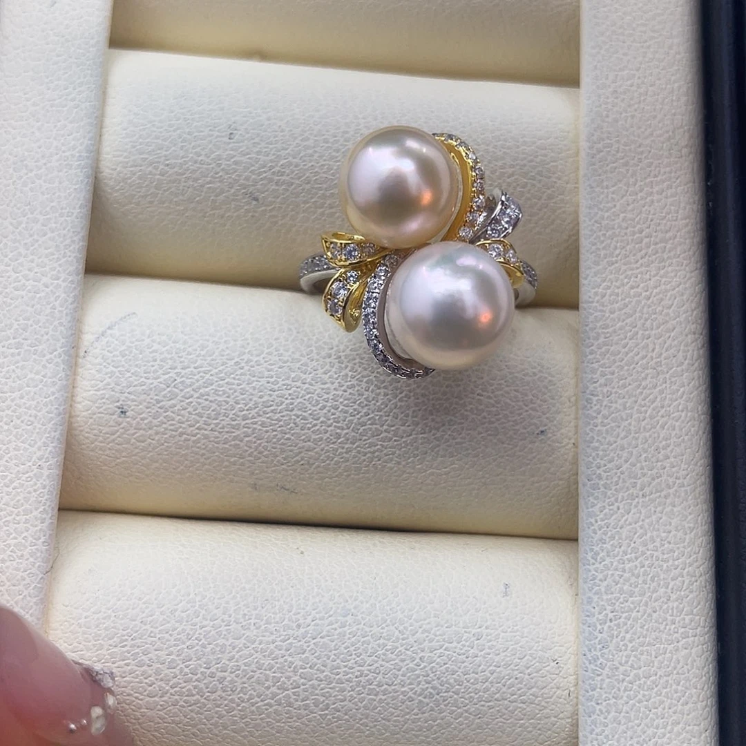 海水珍珠戒指银S925镶嵌