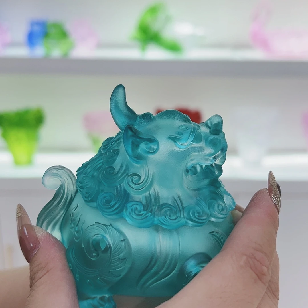 【闪购商品】手工艺品琉璃小****)狻猊香炉小号