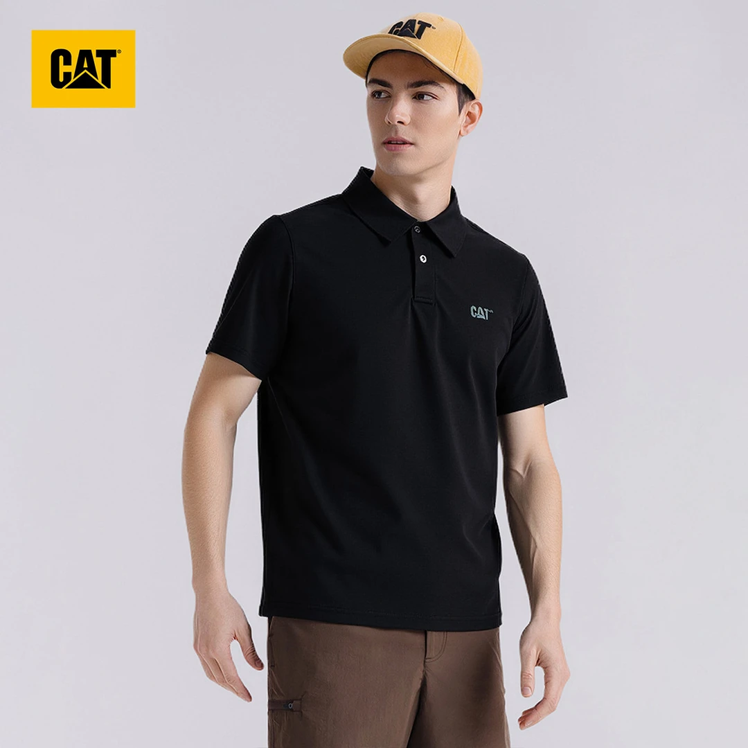 CAT卡特夏季防螨耐洗亲肤吸湿速干凉感短袖翻领T恤男士S W6656