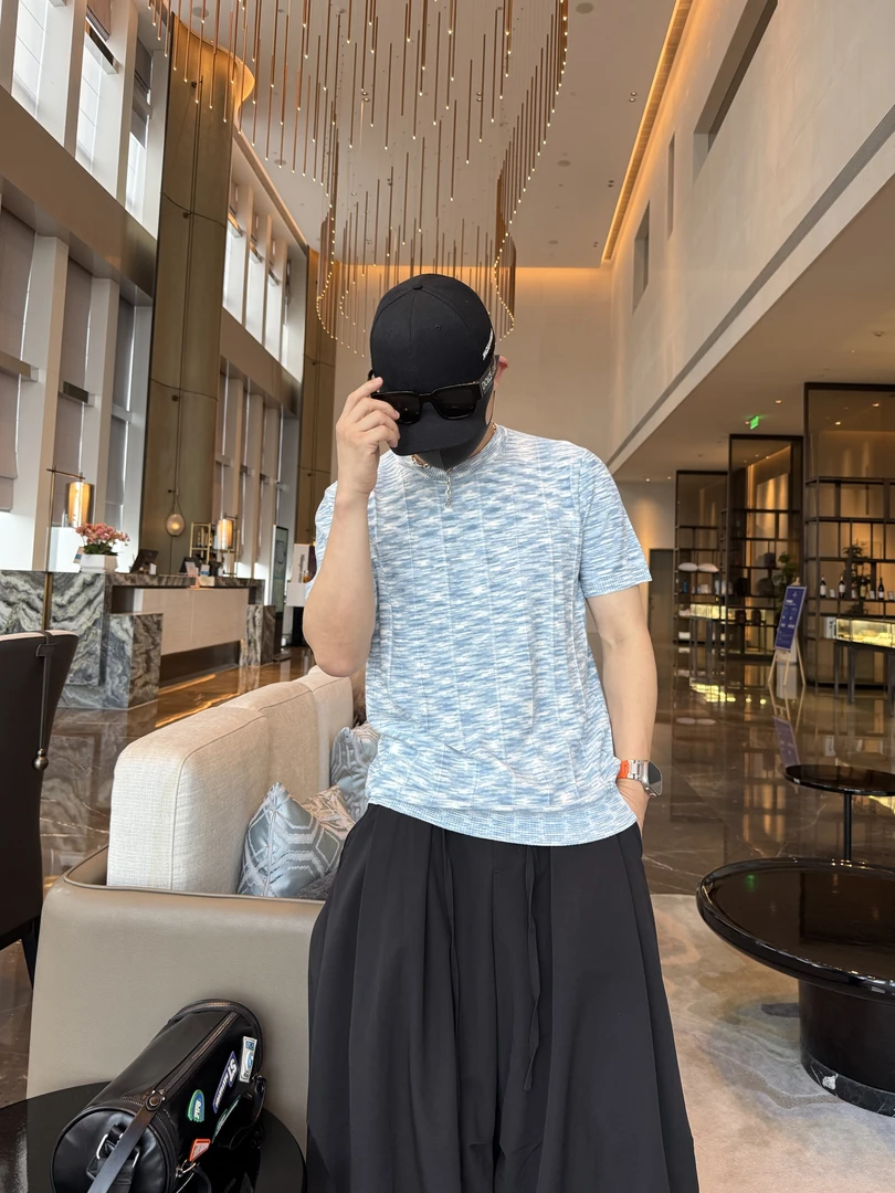 金先生夏季段染冰爽丝面料透气简约休闲针织衫T恤短袖