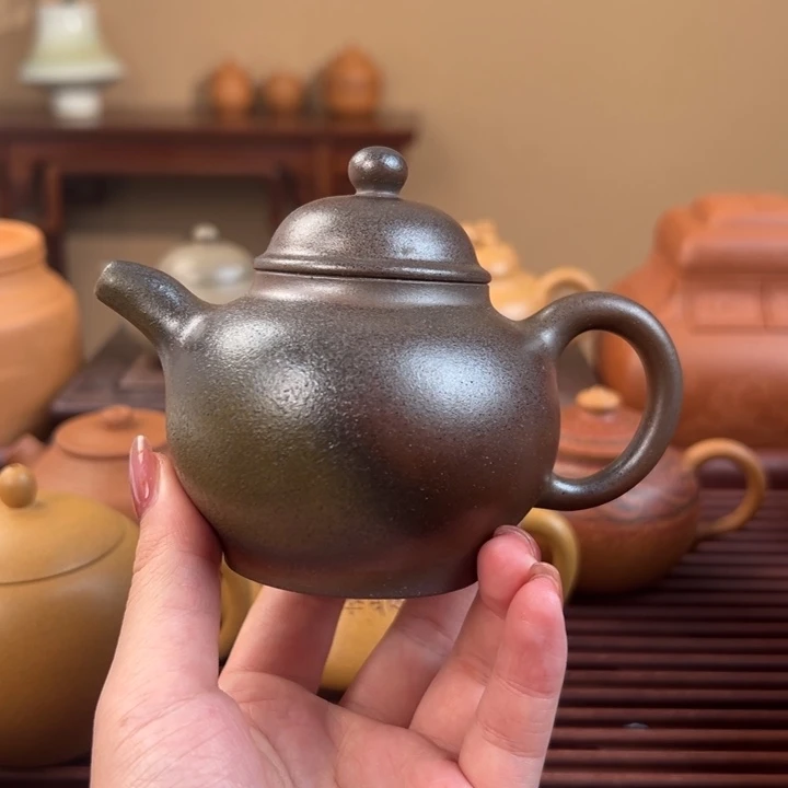 茶壶紫砂柴烧甲级紫泥掇只175cc